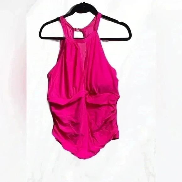 NWT Aqua Eve Plus Swimsuit Women One Piece Swimsuit Tummy Control High Neck 20W - Picture 2 of 3